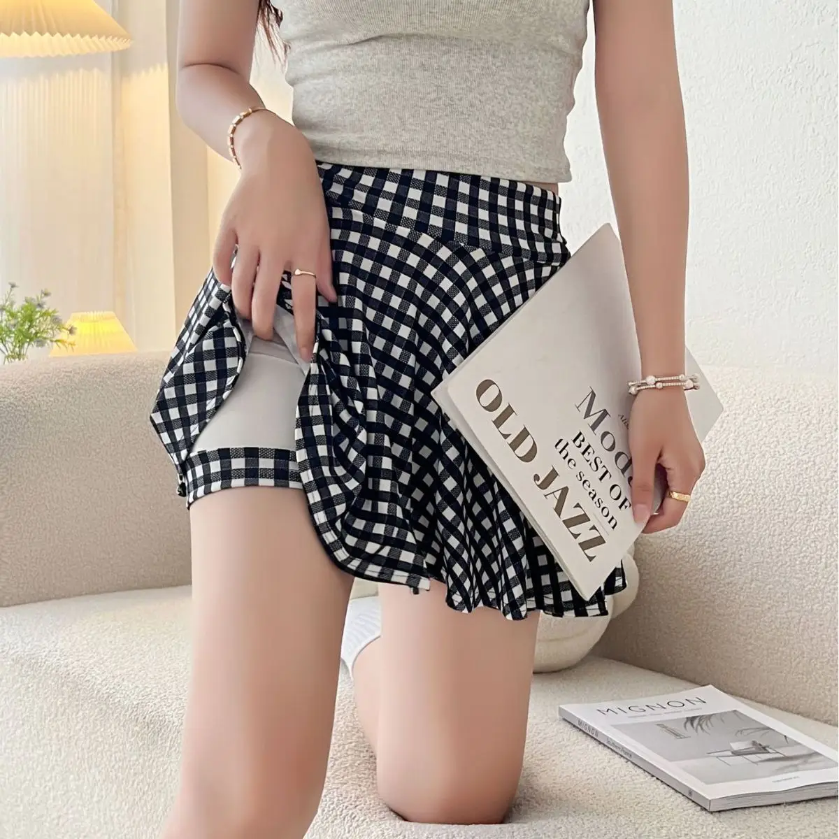 Black Cat Large Women's Anti-Scratch High Waist Shorts - Image 13