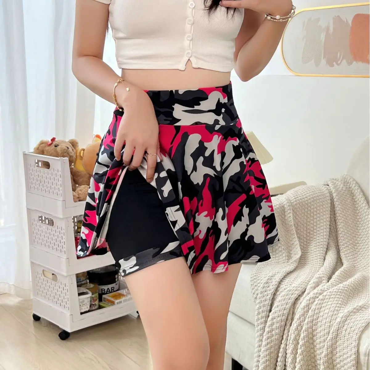 Black Cat Large Women's Anti-Scratch High Waist Shorts - Image 16