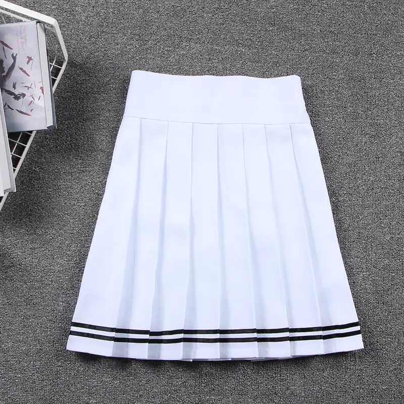 Spot Japanese Pleated Skirt Macaron Solid High Waist - Image 14