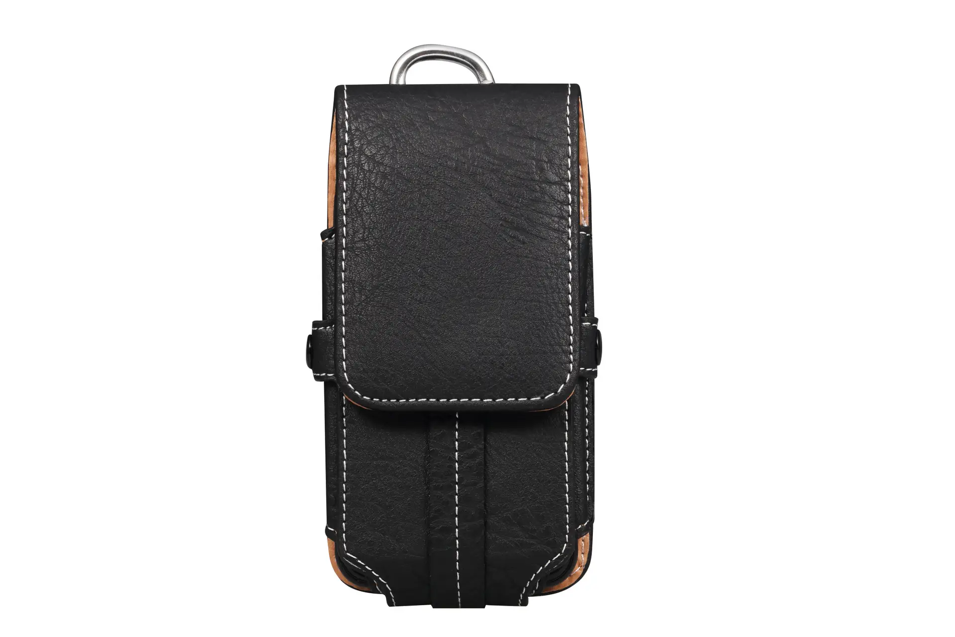 Vertical Genuine Leather Phone Belt Bag with Buckle — feature 4