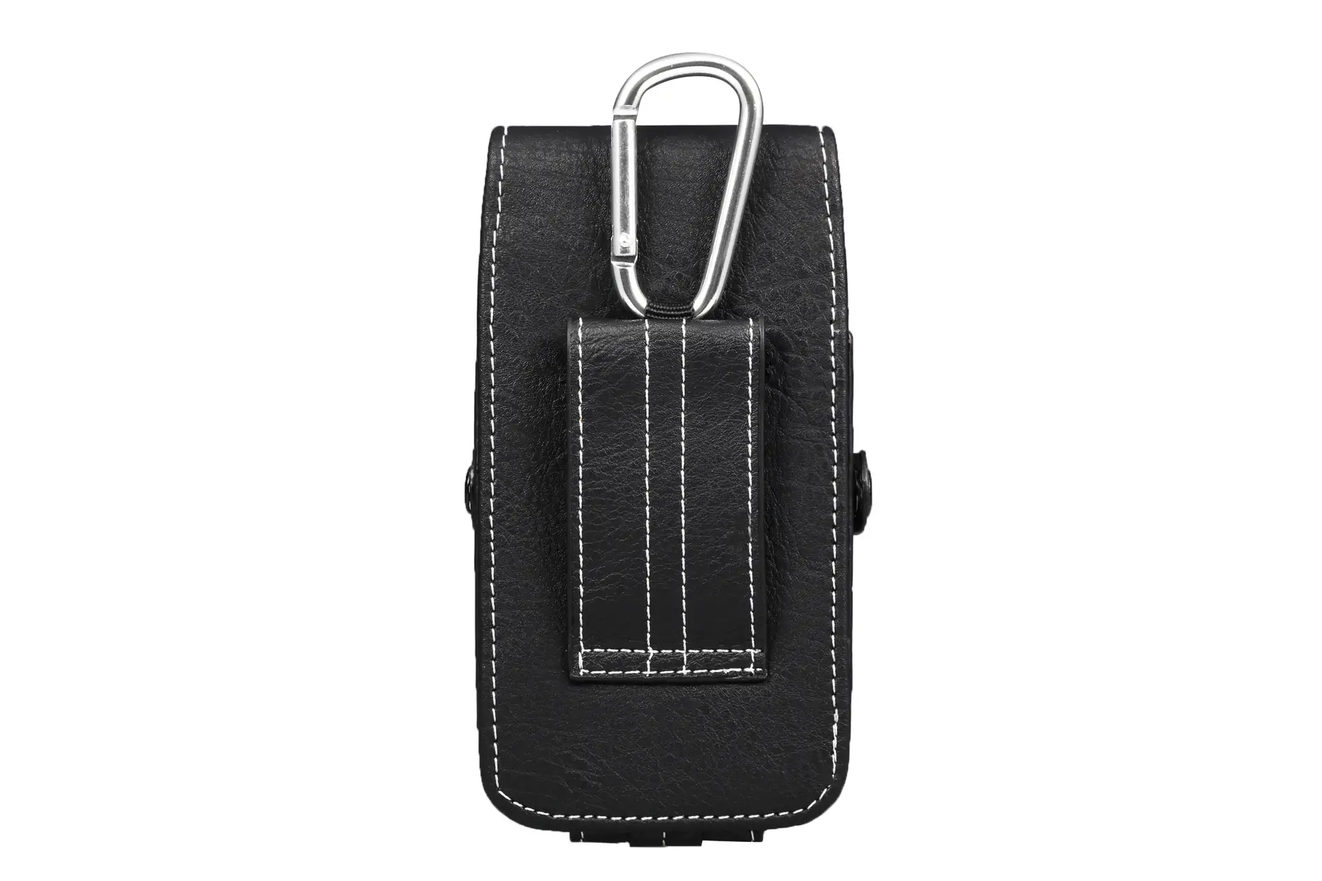 Vertical Genuine Leather Phone Belt Bag with Buckle — feature 5
