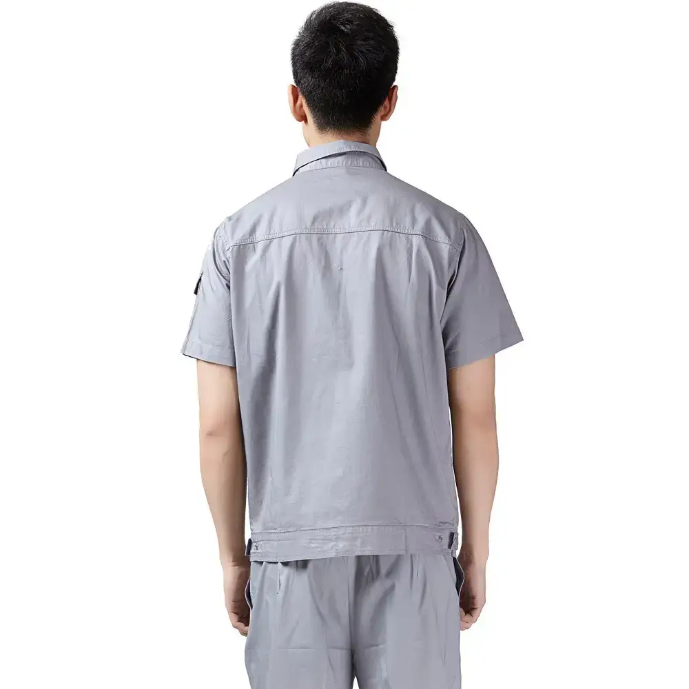 Men Women Summer Thin Short Sleeve Labor Protection Work Clothes Auto Workshop Suits - Image 5