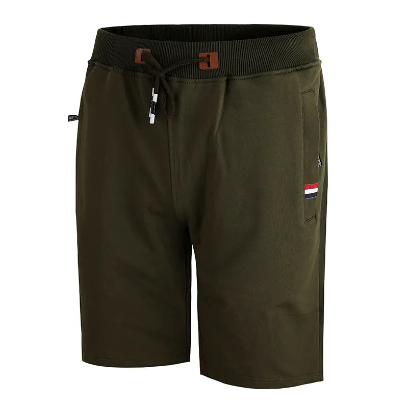 Men Knitted Shorts Olive Green Casual Dropshipping