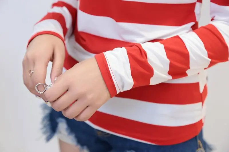 Halloween Anime Couple Costume Smart Wally Red Striped — feature 11
