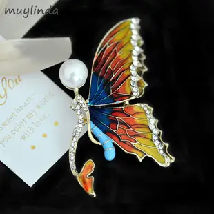 Crystal Drill Butterfly Hair Clip Red Silver — feature 18