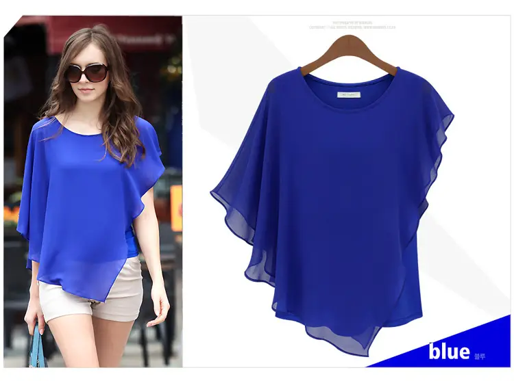Black Ruffled Chiffon T-Shirt Women European American Commuter — feature 2