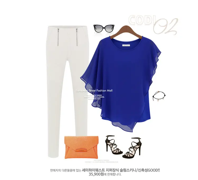 Black Ruffled Chiffon T-Shirt Women European American Commuter — feature 6