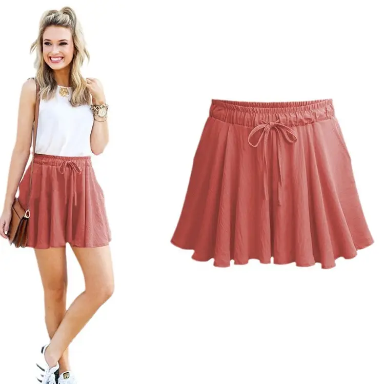 Women's Elastic Waist Wide Leg Shorts Large Size - Image 5
