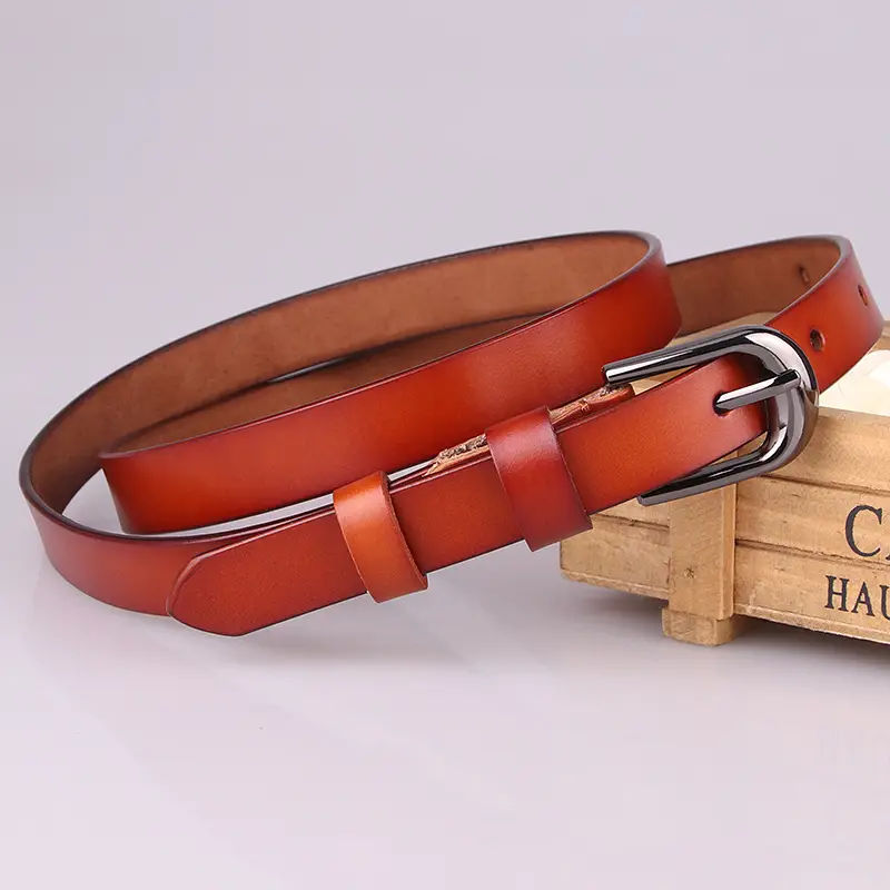 Women Genuine Leather Belt with Black Pin Buckle 627 - Image 5