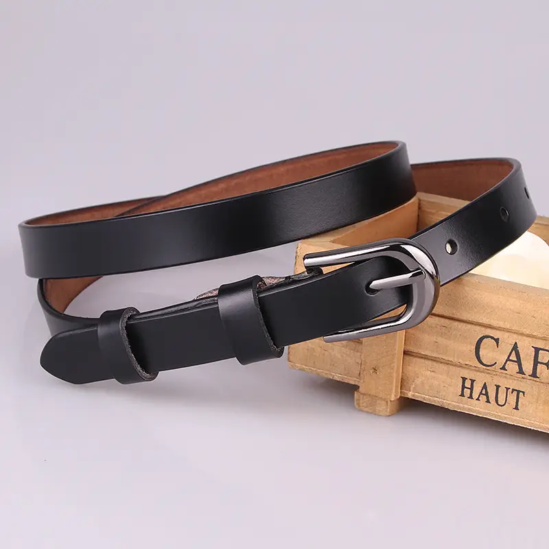 Women Genuine Leather Belt with Black Pin Buckle 627 - Image 2