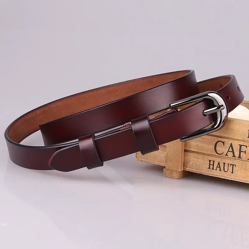 Women Genuine Leather Belt with Black Pin Buckle 627 - Image 4