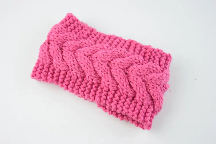 Pink Twist Knitted Wool Hair Band Ear Protector - Image 2