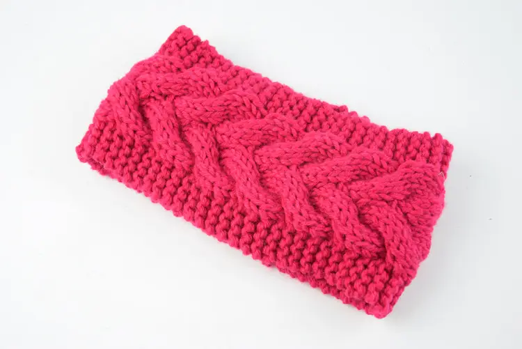 Pink Twist Knitted Wool Hair Band Ear Protector - Image 3