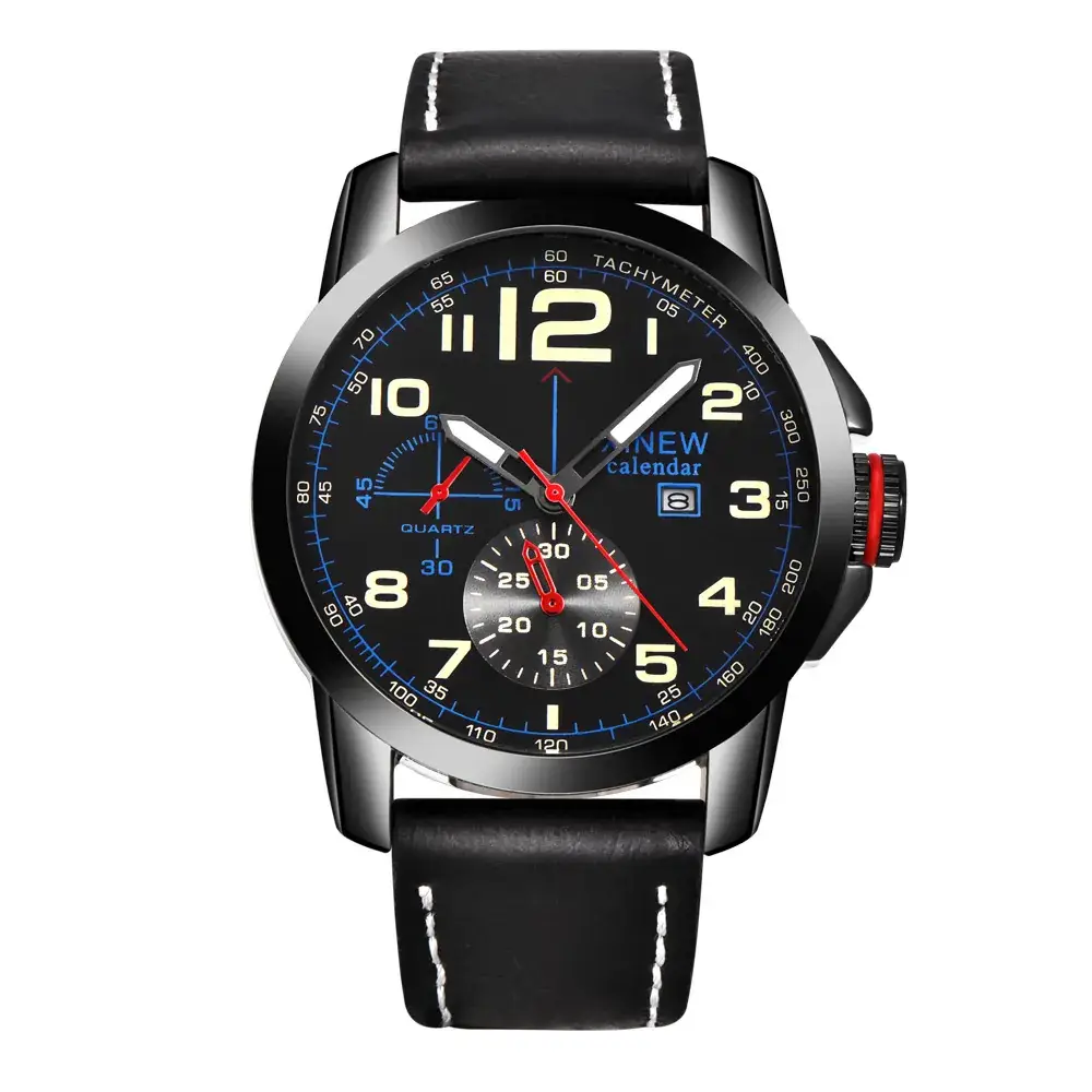 Men's Multi-Function Quartz Watches with Leather Belts - Image 16