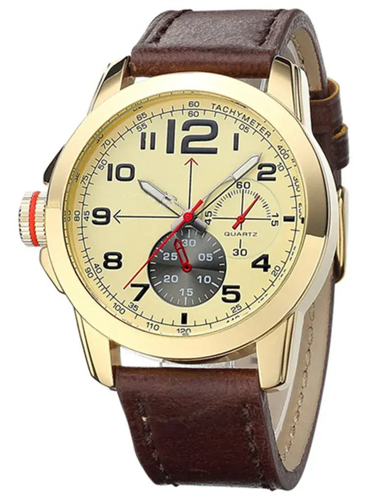 Men's Multi-Function Quartz Watches with Leather Belts - Image 8