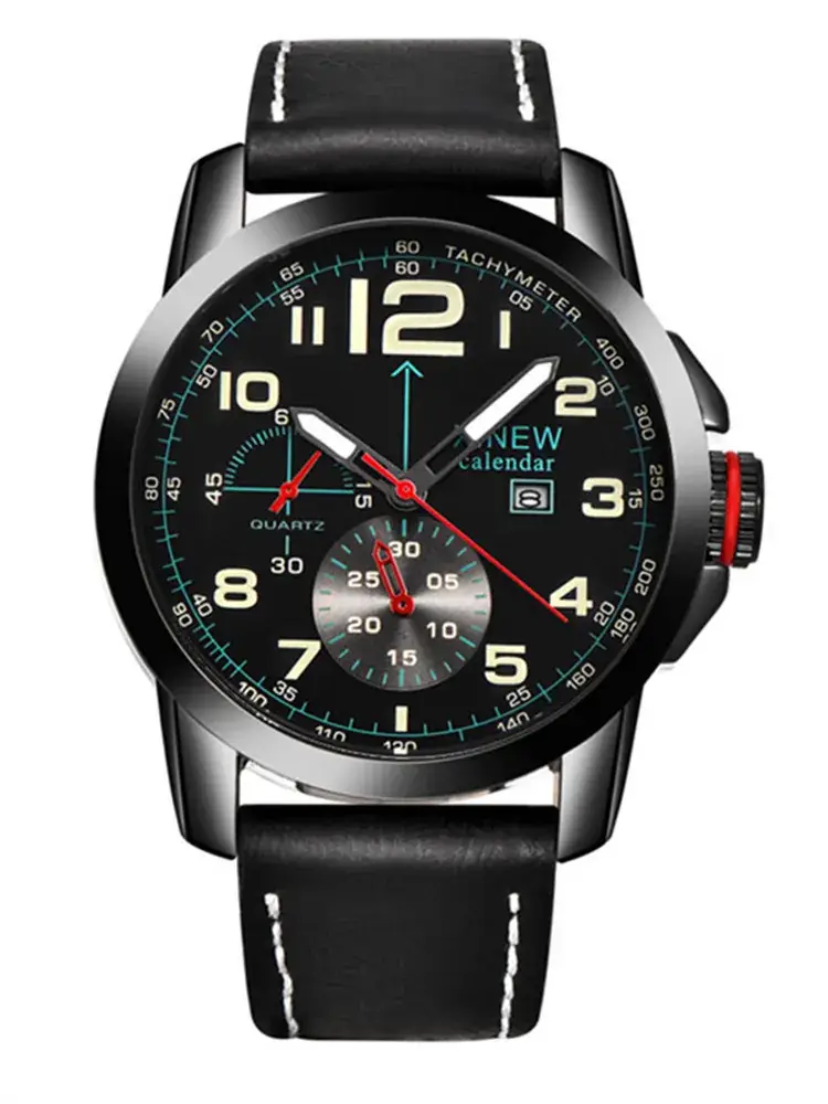 Men's Multi-Function Quartz Watches with Leather Belts - Image 9