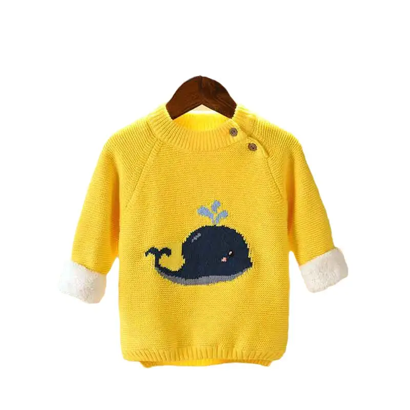 Boys' Yellow Whale Knit Sweater for Small Kids - Image 13