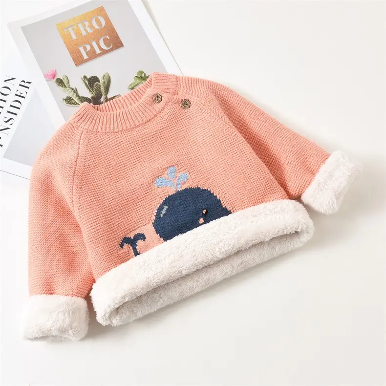 Boys' Yellow Whale Knit Sweater for Small Kids - Image 3