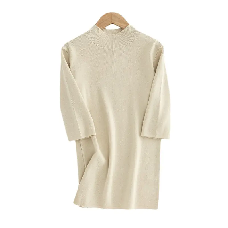 Women Knit Half Turtleneck Mid Sleeve Pullover - Image 10