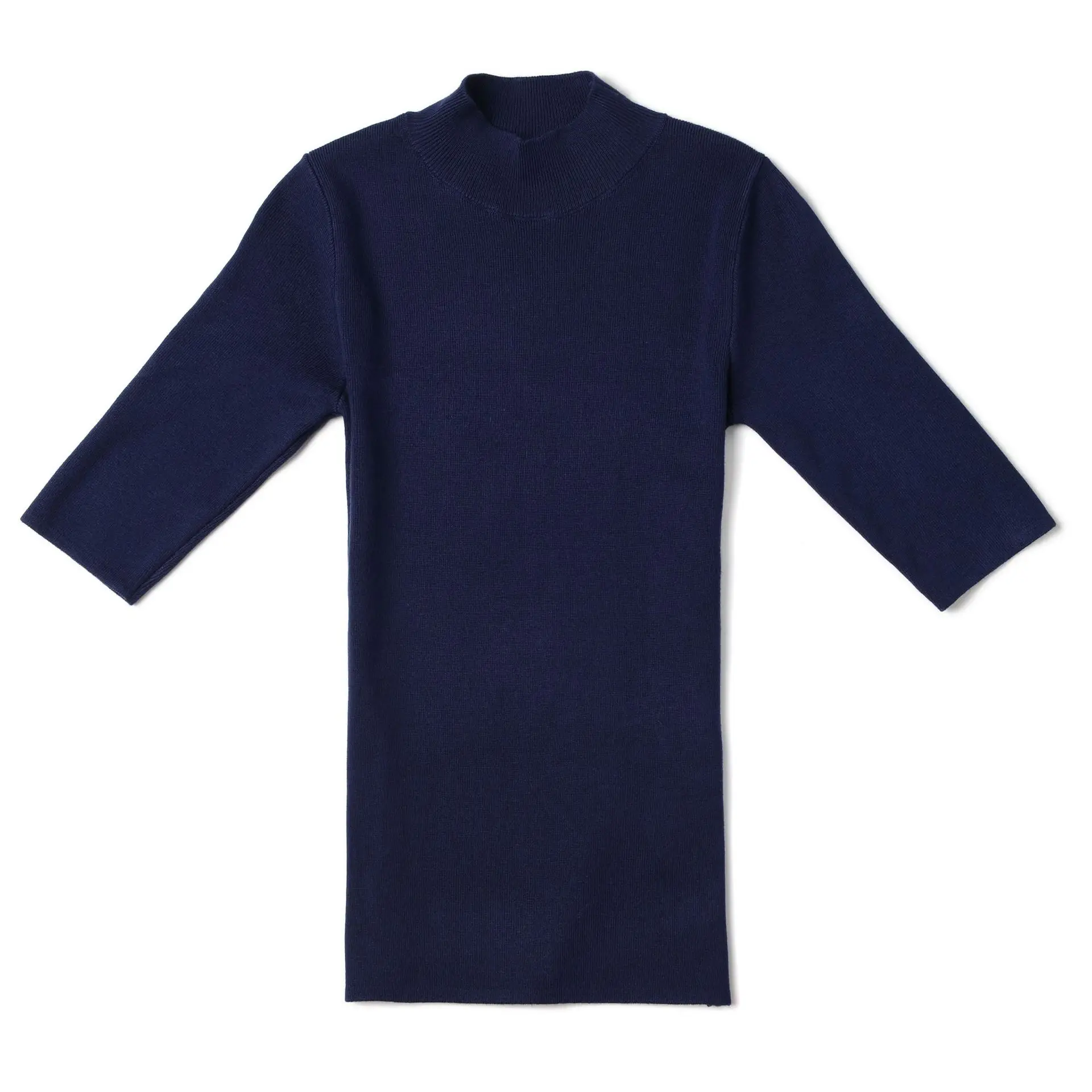 Women Knit Half Turtleneck Mid Sleeve Pullover - Image 4