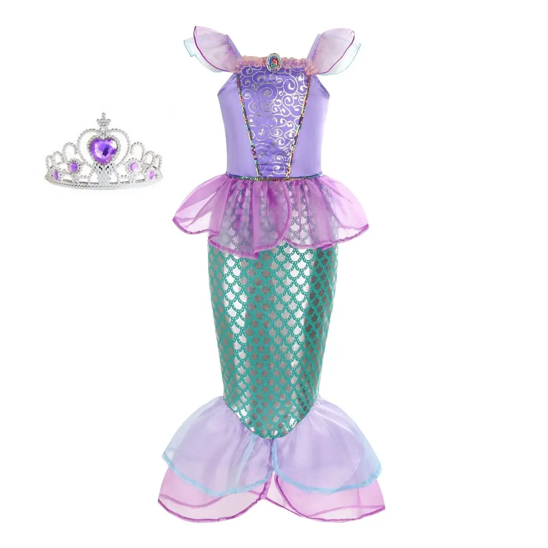 Halloween New Mermaid Birthday Dress for Big Girls, Stylish Princess Dress for Girls, Birthday Performance Costume