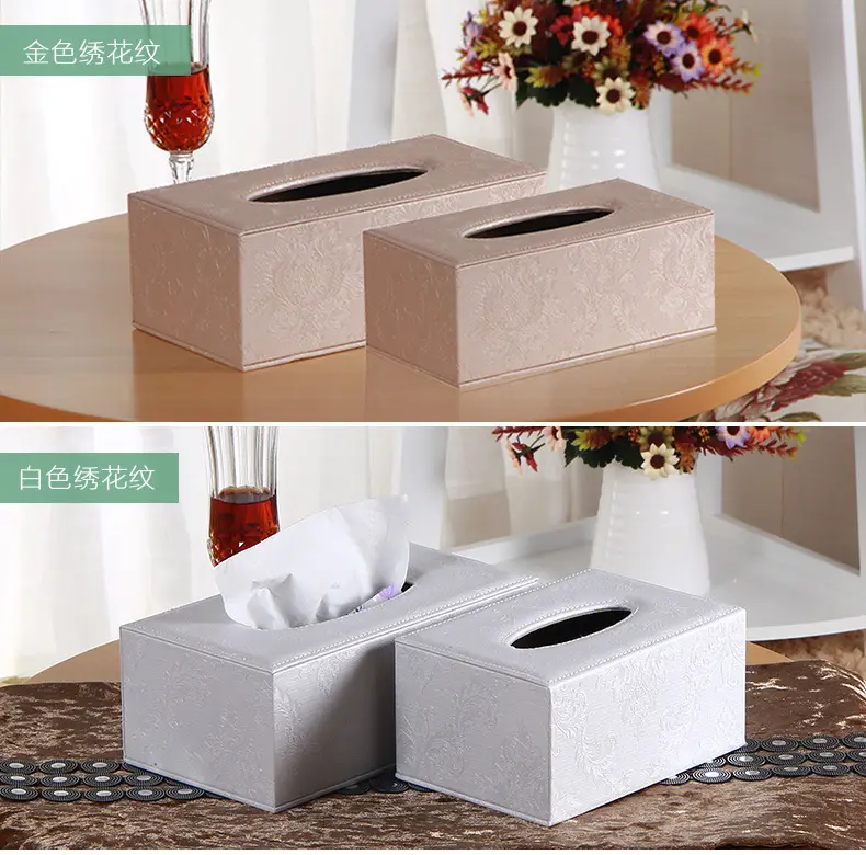 Coffee Color Leather Tissue Box 25x13cm — feature 15