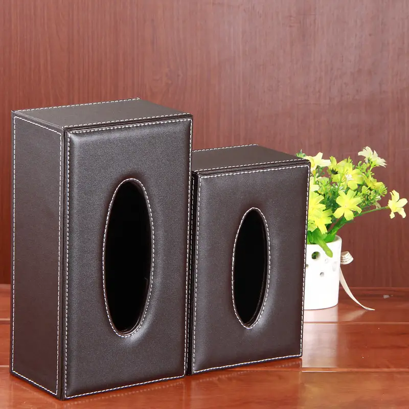Coffee Color Leather Tissue Box 25x13cm — feature 9