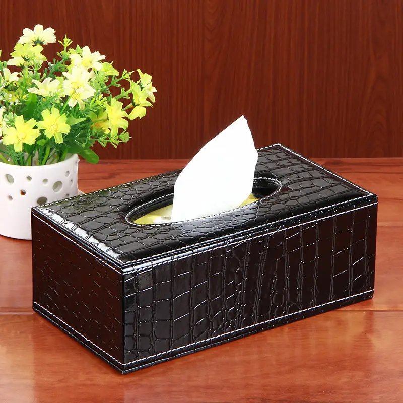 Coffee Color Leather Tissue Box 25x13cm - Image 3