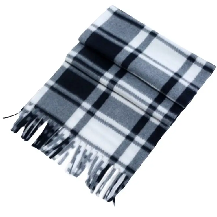 Men & Women Velvet Shawl Scarf Red Plaid Black White - Image 16