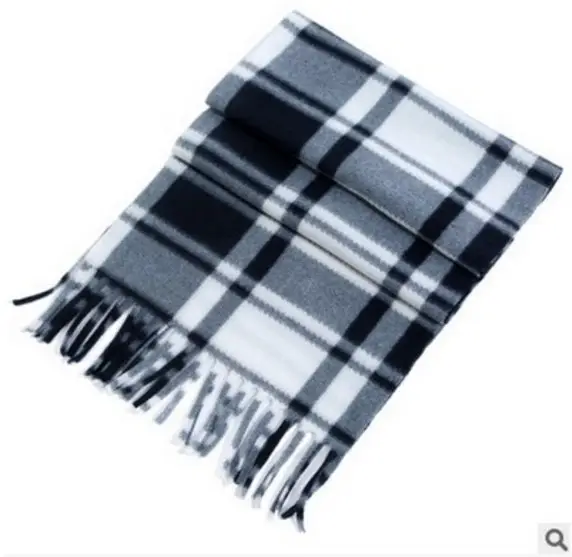 Men & Women Velvet Shawl Scarf Red Plaid Black White - Image 6