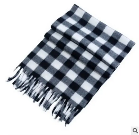 Men & Women Velvet Shawl Scarf Red Plaid Black White - Image 7