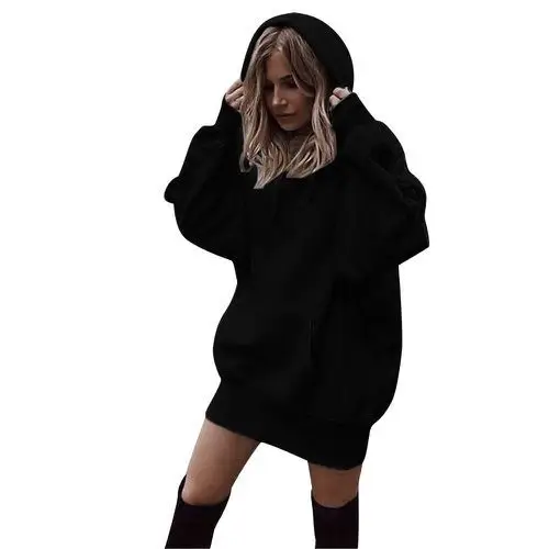 2019 Women's Black Turtleneck Hooded Sweater Set - Image 2