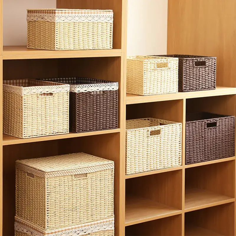 Straw Woven Storage Basket 35x25x18.5cm - Image 32