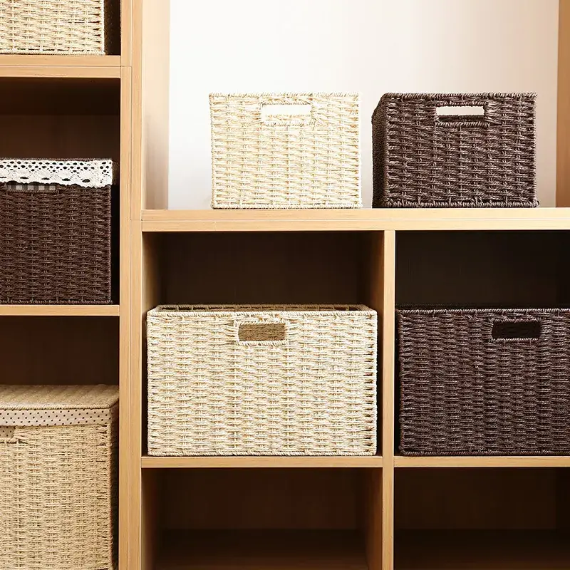 Straw Woven Storage Basket 35x25x18.5cm - Image 33