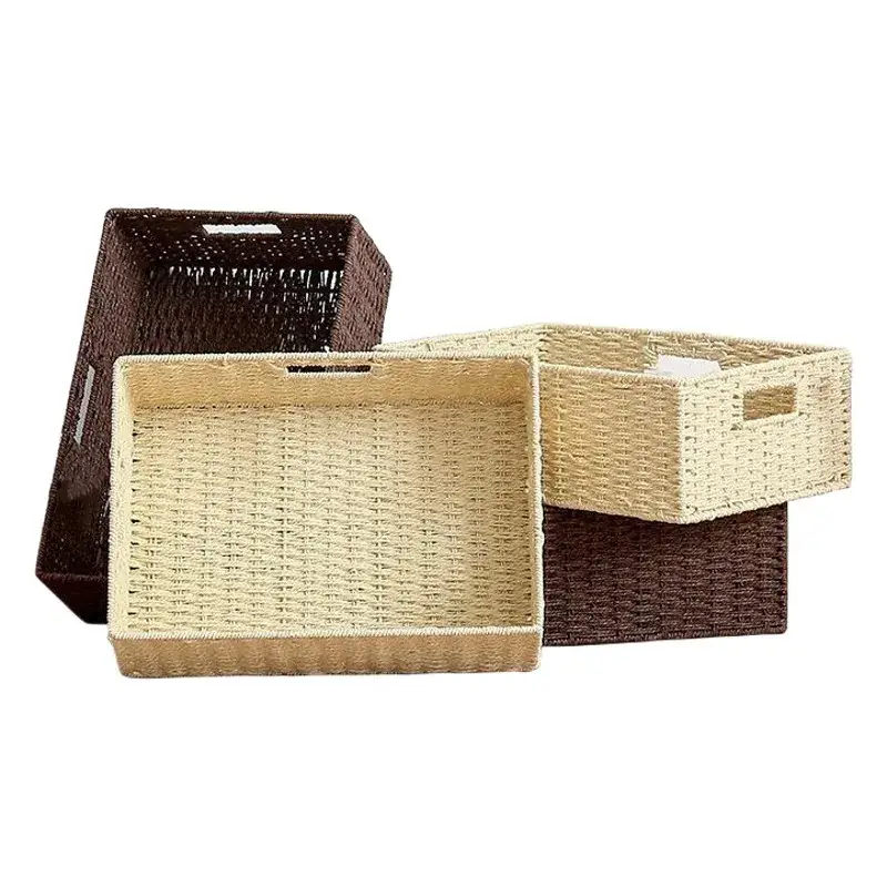 Straw Woven Storage Basket 35x25x18.5cm