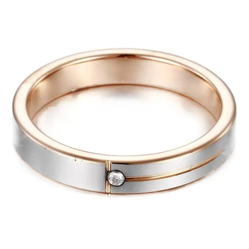 Men's Tungsten Steel Diamond Ring Single Elegant Design
