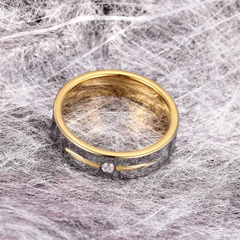 Men's Tungsten Steel Diamond Ring Single Elegant Design — feature 8