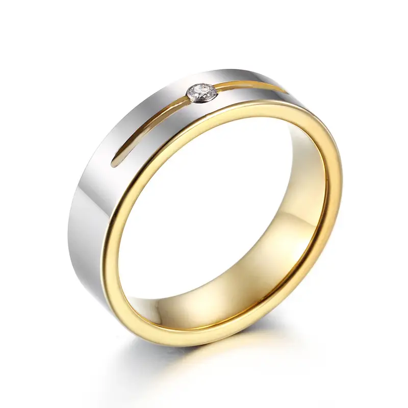 Men's Tungsten Steel Diamond Ring Single Elegant Design - Image 2