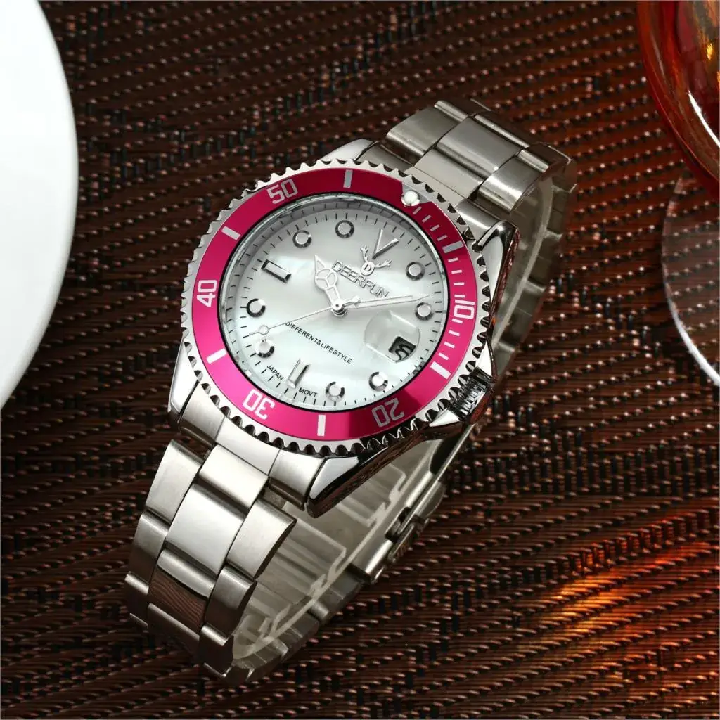 Men's Gold Water Resistant Quartz Watch with Red Dial - Image 29