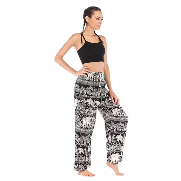Women's Bohemian Elephant Print Yoga Pants - Image 4