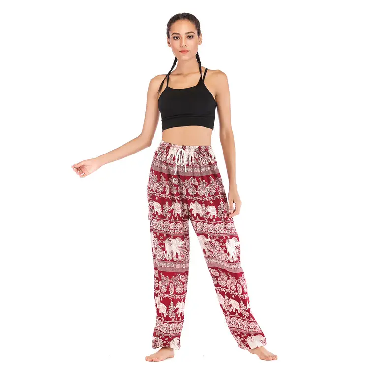 Women's Bohemian Elephant Print Yoga Pants - Image 5
