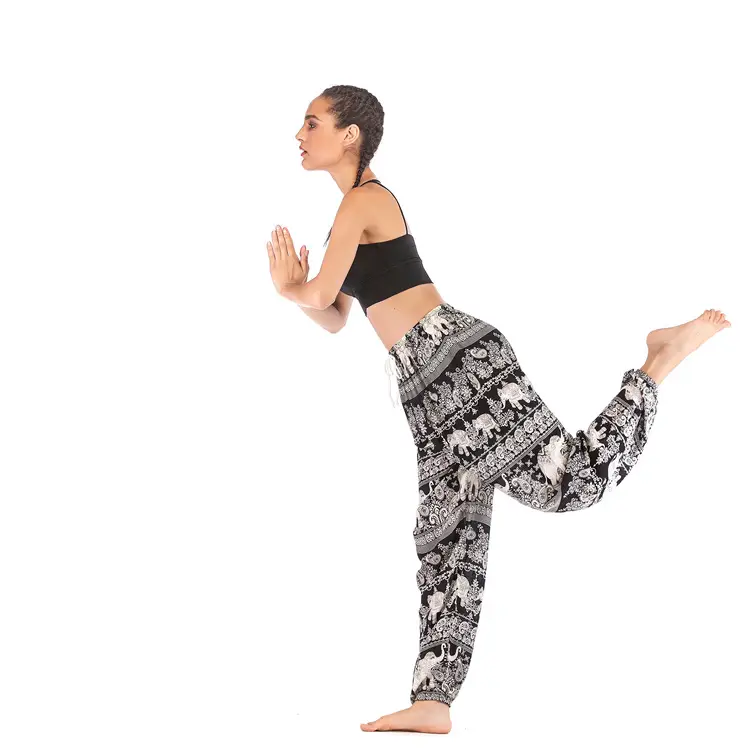 Women's Bohemian Elephant Print Yoga Pants - Image 6