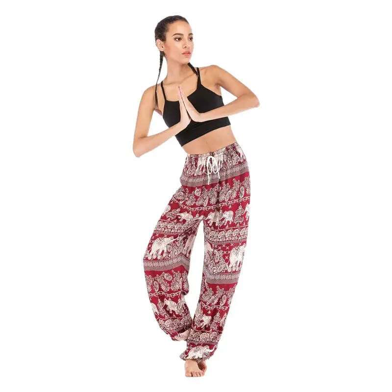 Women's Bohemian Elephant Print Yoga Pants