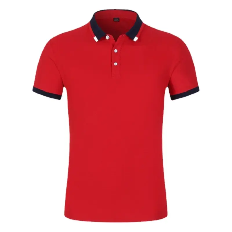 Blue Korean Style Men's Polo Shirt Small