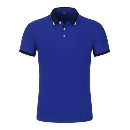 Blue Korean Style Men's Polo Shirt Small - Image 5