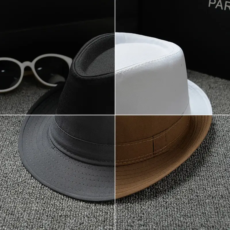 Brown Plain Cloth Jazz Hat for Men Women - Image 16