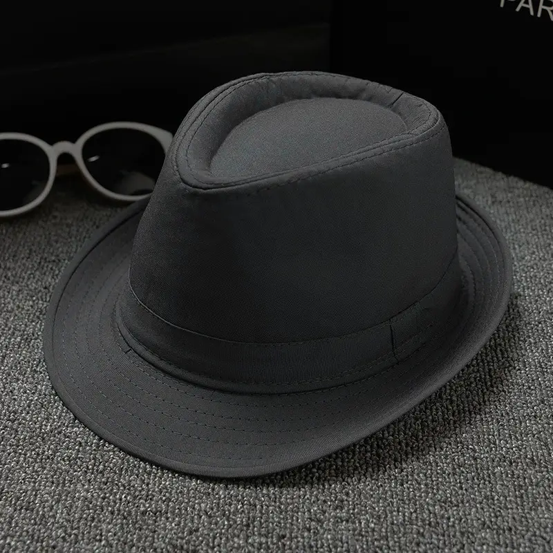 Brown Plain Cloth Jazz Hat for Men Women - Image 3