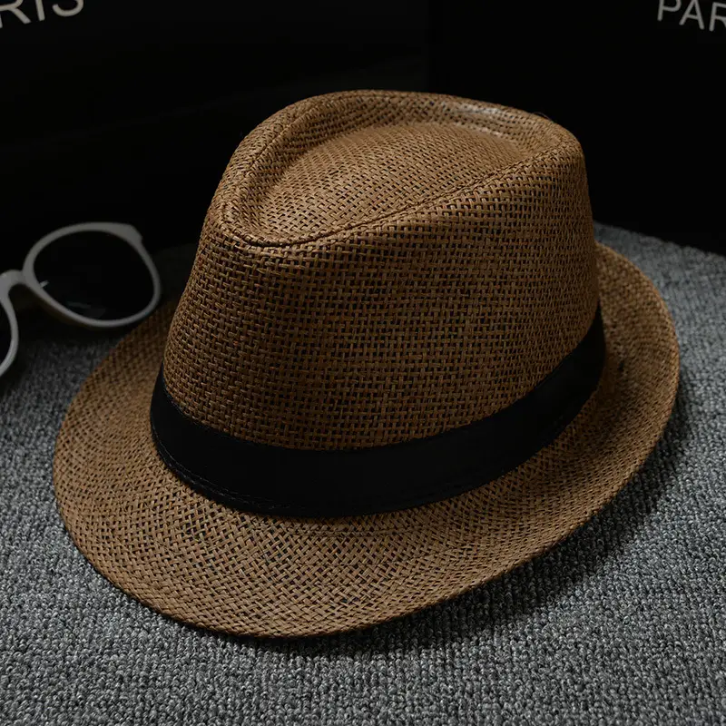 Brown Plain Cloth Jazz Hat for Men Women - Image 9