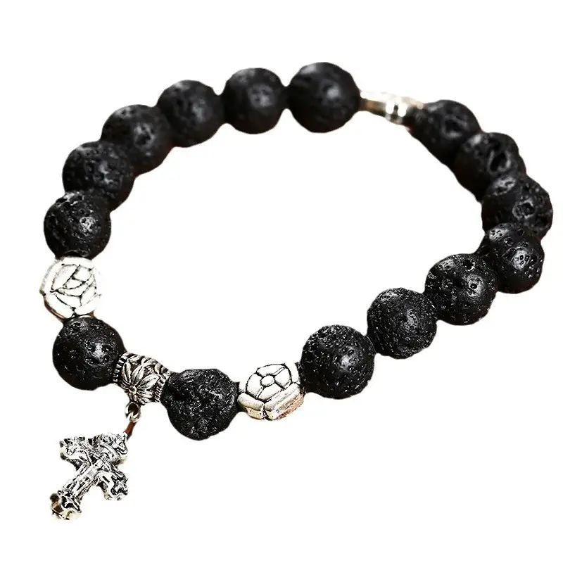 Purple Frosted Agate Bracelet with Crystal Charm - Image 16