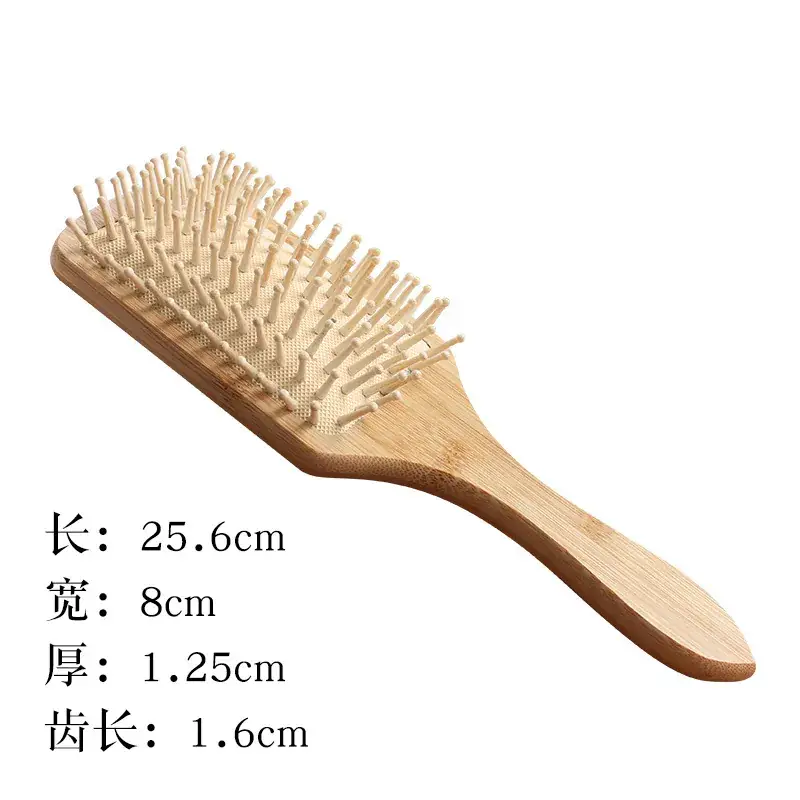 Wooden Hair Brush Red 25.8cm Compact Scalp Comb - Image 3
